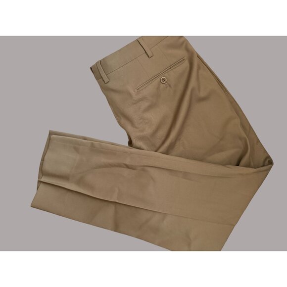 Incotex Mens Super 100s High Comfort Trousers Wool Pants Size 36 Beige - Picture 4 of 10